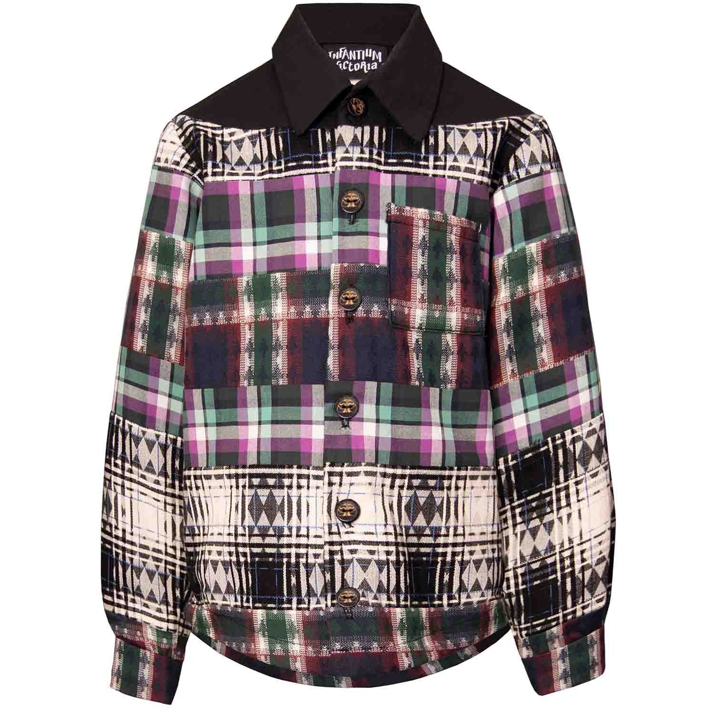 Mixed Tartan Plaid Shirt-0